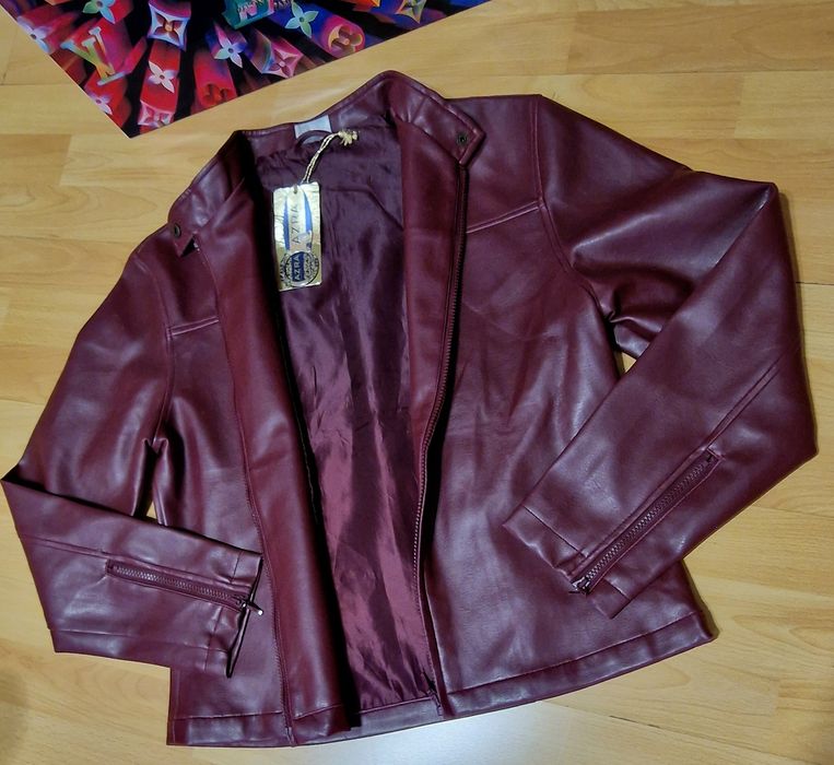 Jacheta dama piele eco Burgundia,super preț