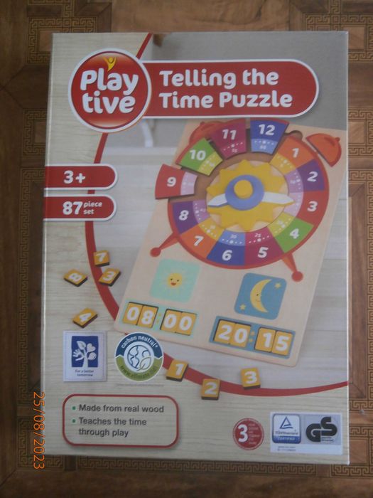 Нови дървени играчки,часовник,пъзел,морска детска книжка,кубчета