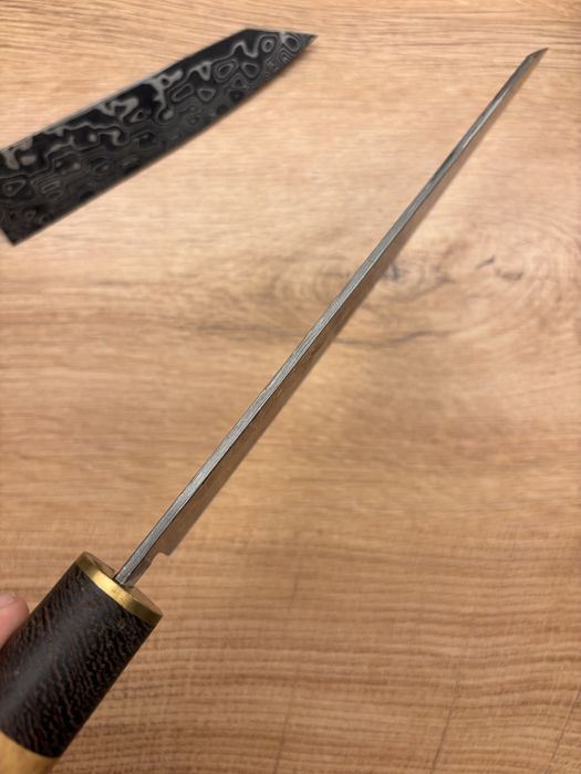 Комплект ножове дамаска стомана и маслиново дърво, ръчна изработка