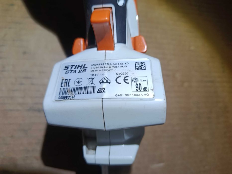 Mini Drujba fierastrau craci pomi STIHL GTA 26  la 10 cm cu acumulator