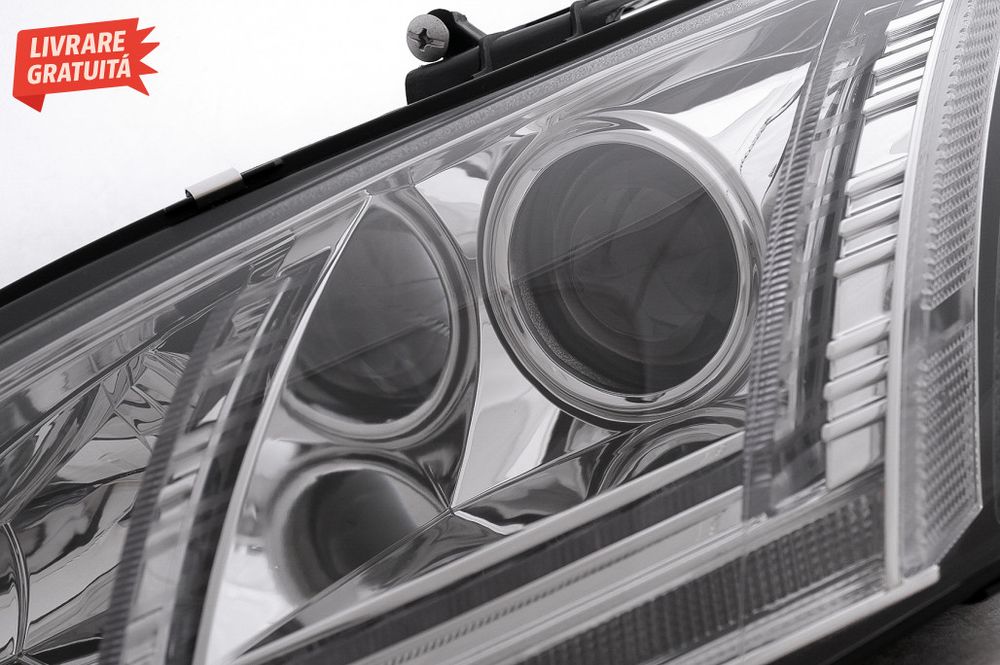 Faruri Xenon LED DRL Audi TT 8J (2006-2010) Crom Semnal Dinamic
