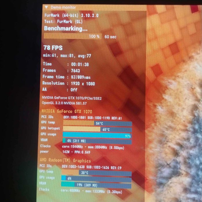 GTX 1070 с дефектом