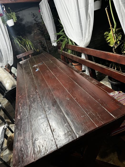 Masa terasa 3 metri cu banci si doua scaune