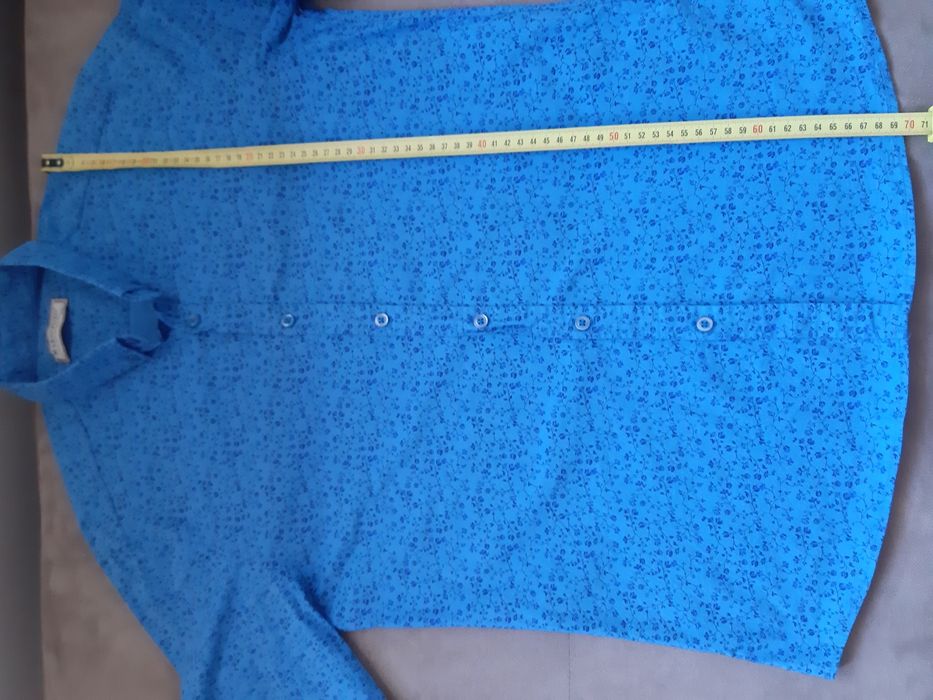 Мъжка синя риза с дълъг и къс ръкав