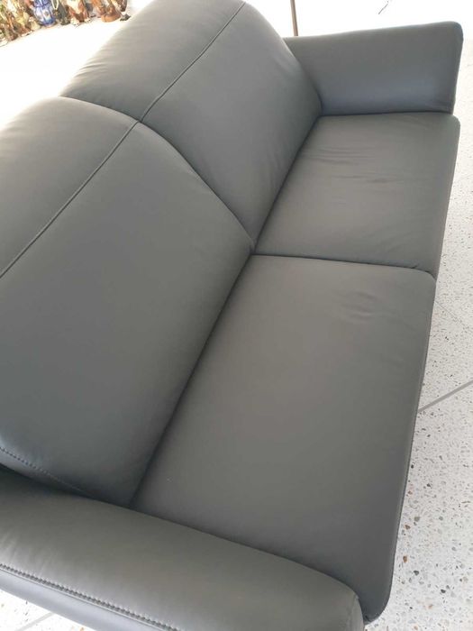 Дизайнерски немски кожен диван за офис/двойка/черна естесвена кожа