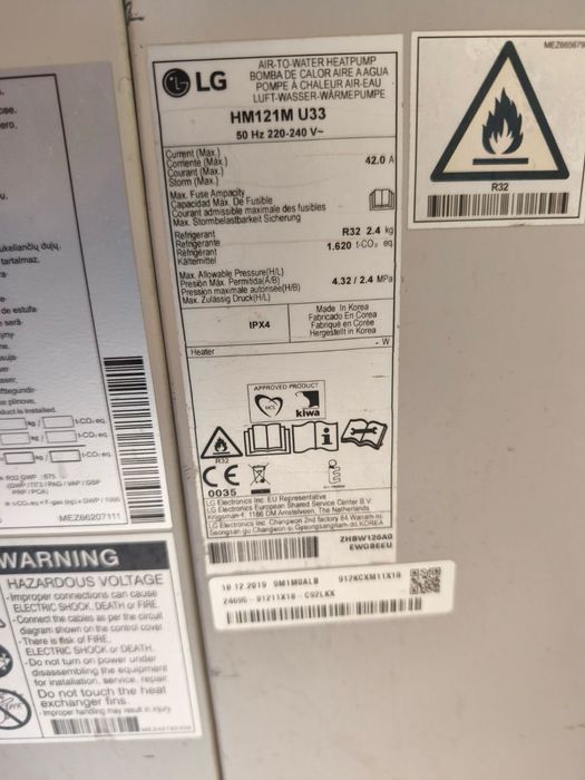 Термопомпа моноблок LG HM121M.U33