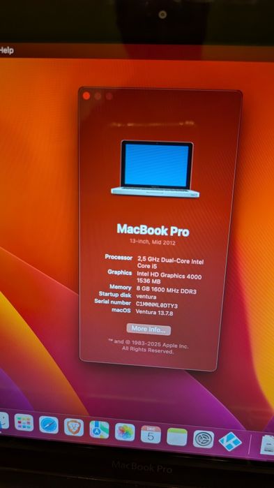 MacbookPro Mid 2012 13" cu MSOffice