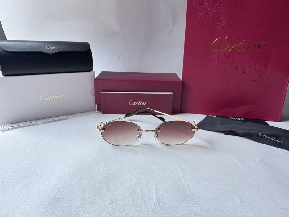 Ochelari de soare Cartier Oval-Rimless CT0579S 145, Noi