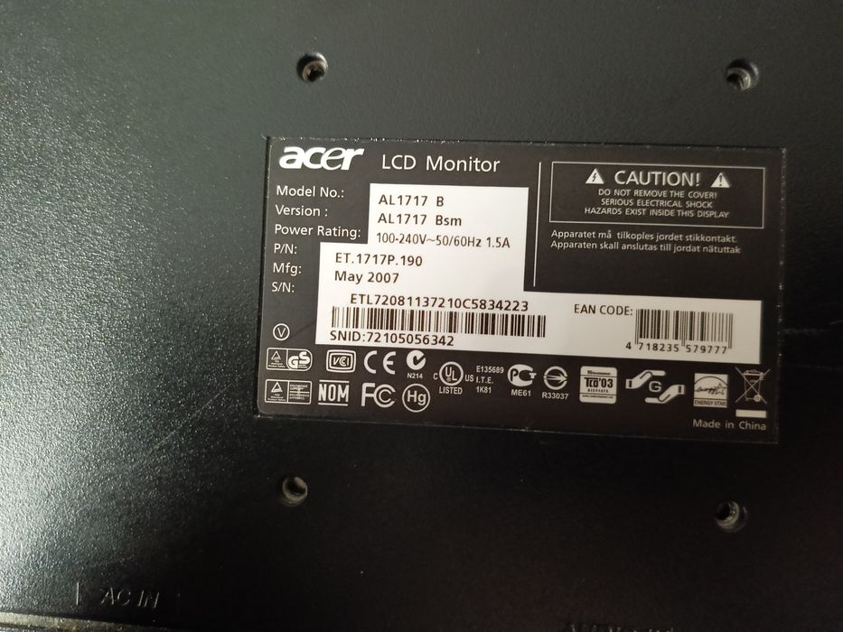 Монитор Acer AL1717