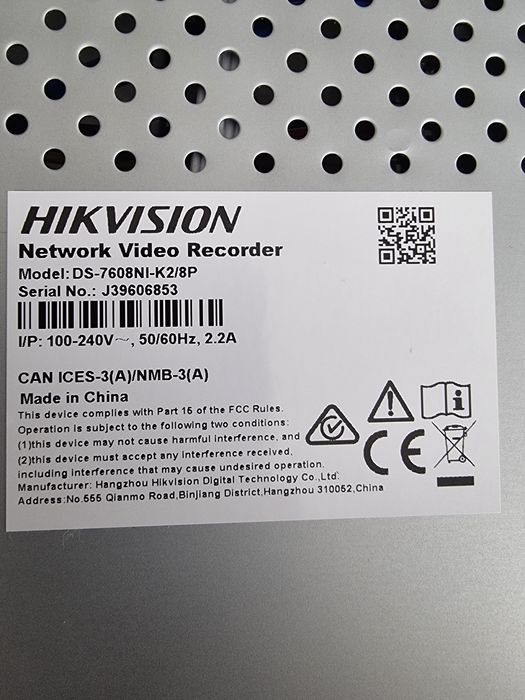 NVR Hikvision, Hard disk 4 TB western digital