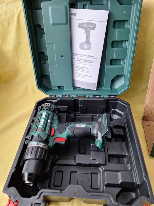 Bormasina - Masina de gaurit si insurubat, Parkside PABS 20-Li I9, 45Nm, 2 trepte de viteza si geanta de transport fara acumulator/incarcator