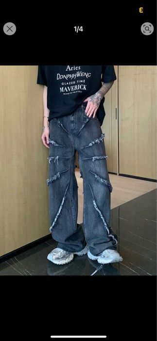 Blugi baggy albastrii