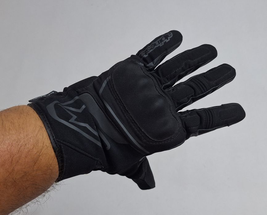 Manusi Alpinestars Syncro Drystar din piele naturală si carbon, cu protecții, negre, Marime XL pt. bărbați