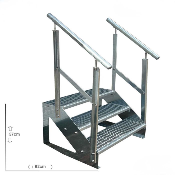 Метално стълбище 2 и 3 стъпала | Свободностоящо | Поцинковано