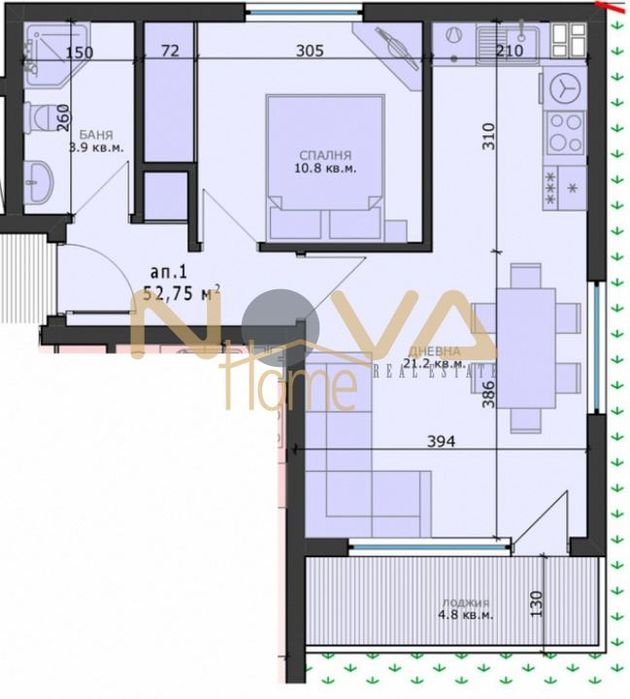 2-стаен в Варна-Възраждане 4 площ 60 цена 98675
