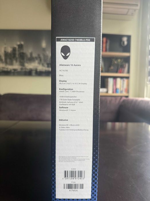 НОВ Alienware 16 Aurora Gaming Laptop Intel Core 7 240H RTX 5060