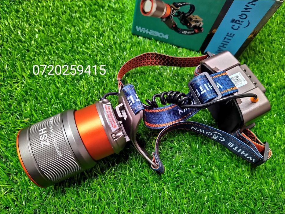 Lanterna Frontala cu led tip laser M80 de putere mare 3 km, model 2025