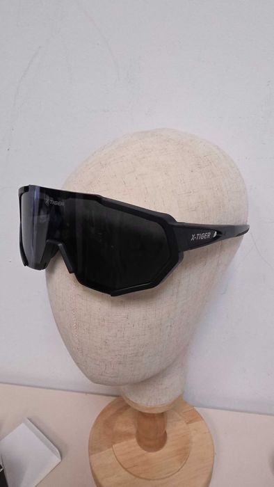 Ochelari sport X-TIGER negri, 4 lentile interschimbabile, toc rigid, ciclism/MTB