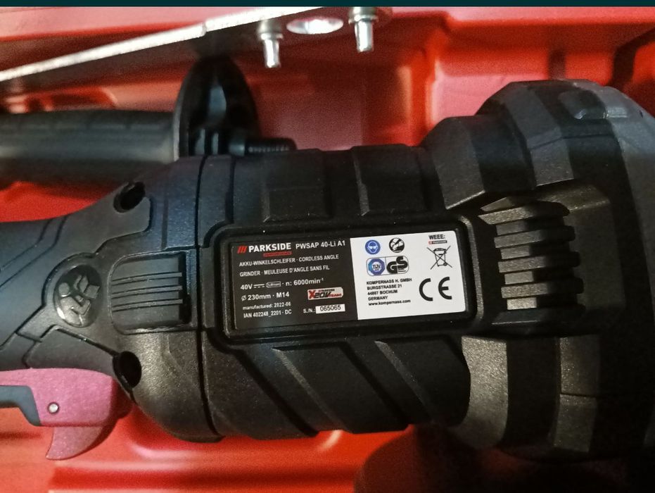 Parkside performance flex 40V polidisc polizor baterie 20V disc 230mm