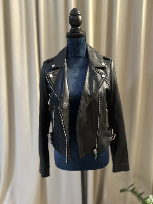 Jacheta din piele naturala Zara