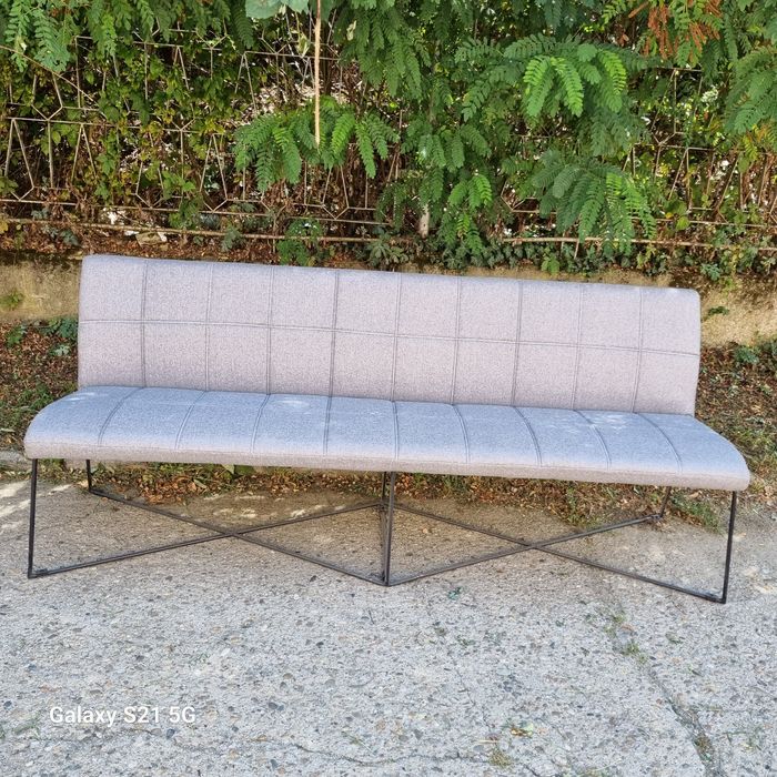Banca/Bancheta tapițata gri design modern