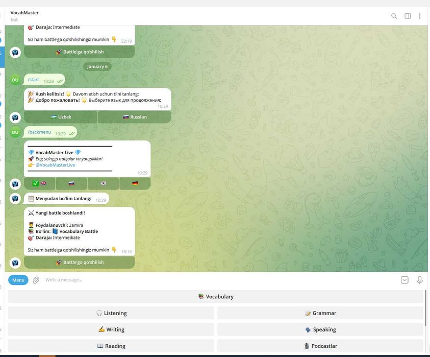 Telegram bot + веб-сайт + админ панель/CRM ишлаб чиқаман