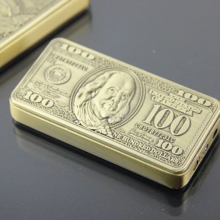 Bricheta 100 dolari metalica reincarcabila anti vant