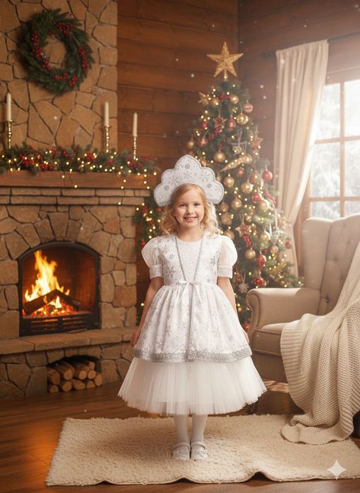 Наряд для Снежинки и Снегурочки на девочку