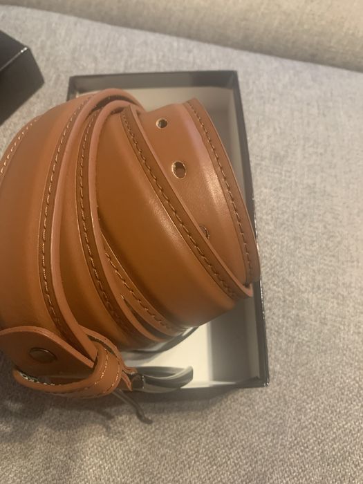 Curea piele barbateasca maro deschis , 120 cm