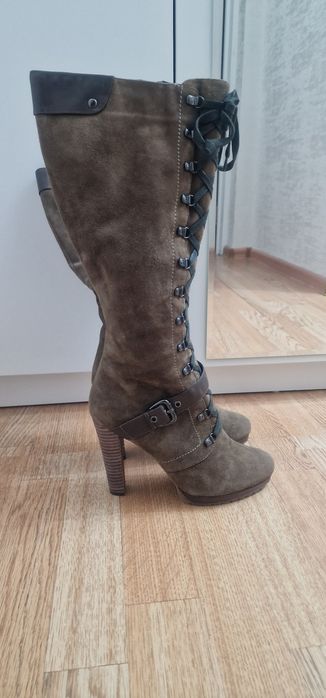 Замшевые сапоги натуралка