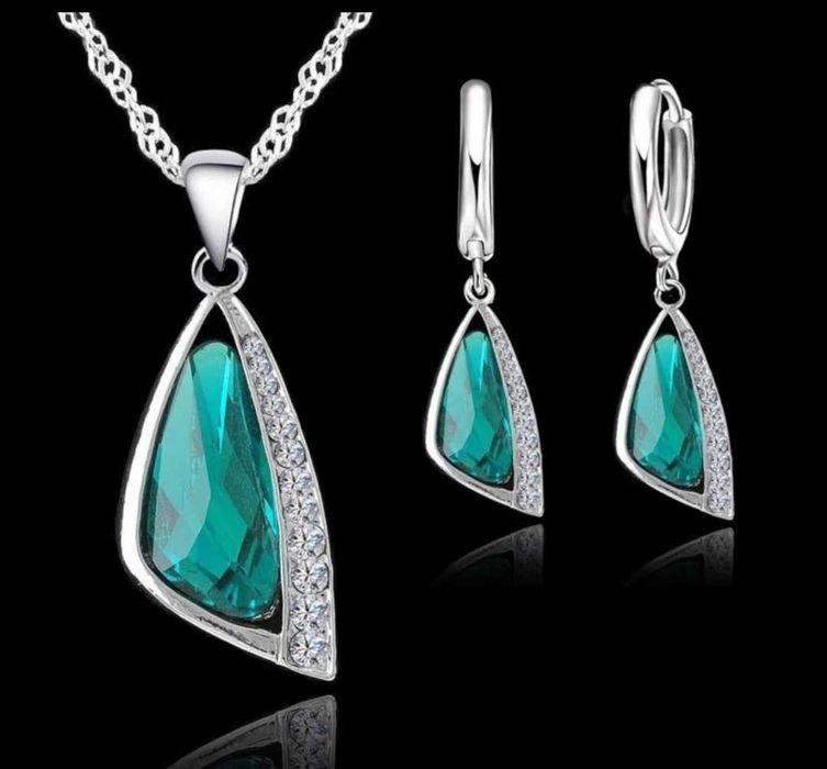 Австрийски Кристал Сребърен Дамски Сет