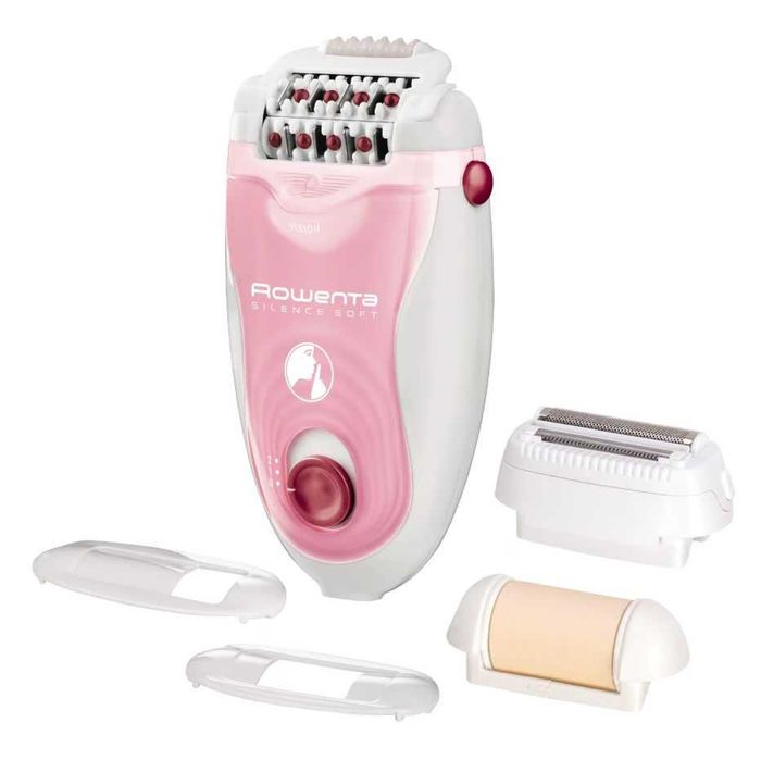 Epilator Rowenta EP5640, 24 Pensete, 2 Viteze, accesoriu exfoliere, Roz/Alb