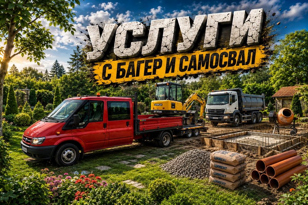 Услуги с багер и самосвал