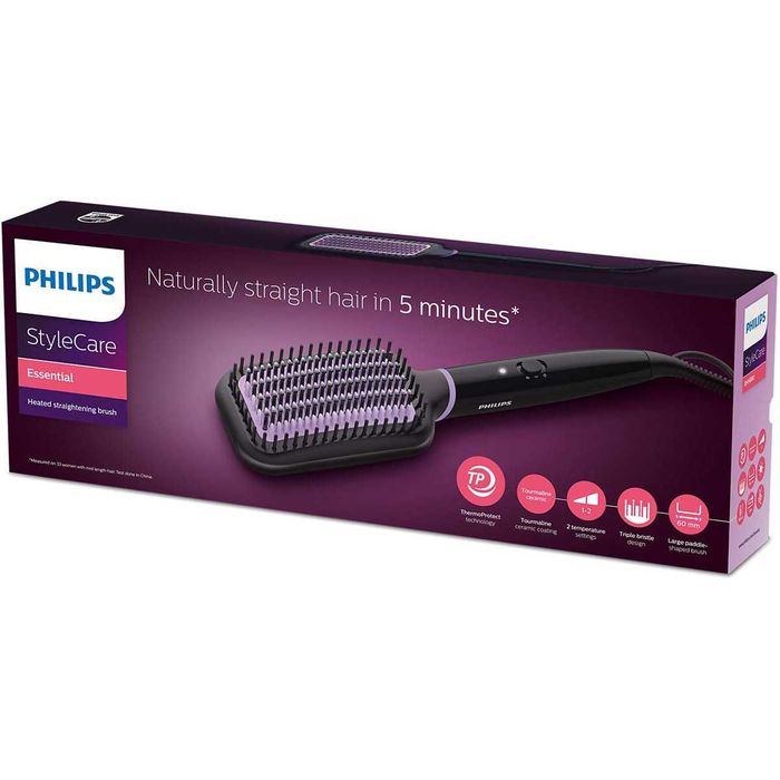 Продавам стилизираща четка за коса с горещ въздух Philips BHH880/00, Технология ThermoProtect, Керамични плочи с турмалин