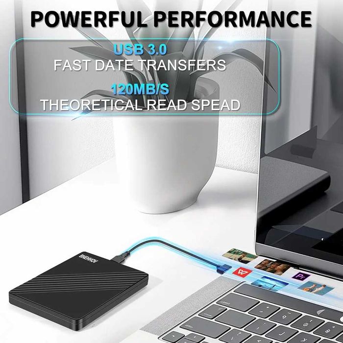 BNEHHOV 500GB 2.5” ултра тънък преносим USB 3.0 SATA HDD ...