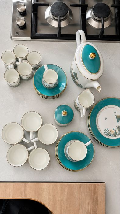Serviciu de ceai Royal Gardens Highgrove Fine Bone China – 6 persoane, complet, stare excelentă
