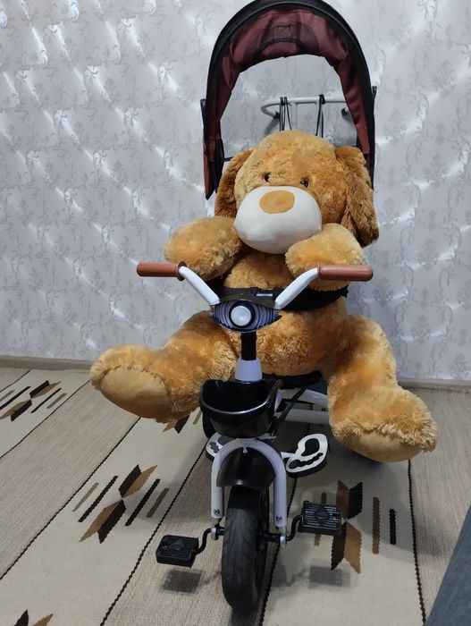 Вело-коляска с родительской ручкой