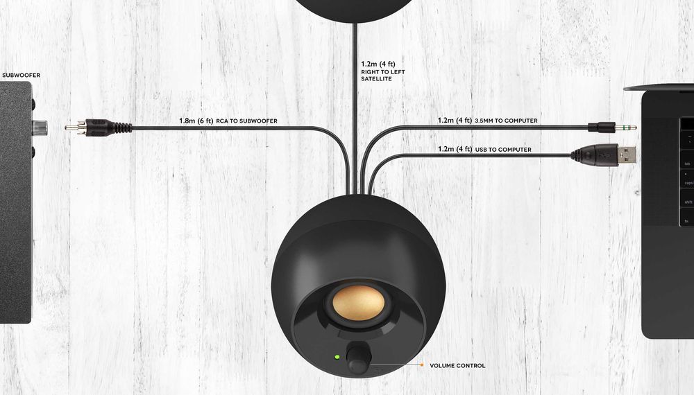 Озвучителна система Creative Pebble Plus 2.1  Активни колони