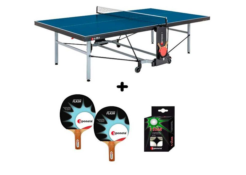 Masa tenis Sponeta S5-73i,Interior,pliabila,albastru cu fileu,Sponeta