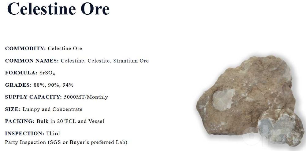 Целестин (Целестит, Сульфат стронция) SrSO4 Celestine Celestite