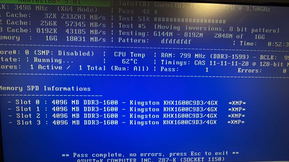 Kit Intel i7-4770k 4.0GHz + Asus Z87-K + 16GB DDR3 - 738