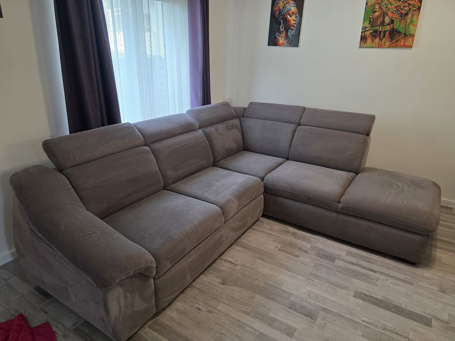 Coltar extensibil + fotoliu gri