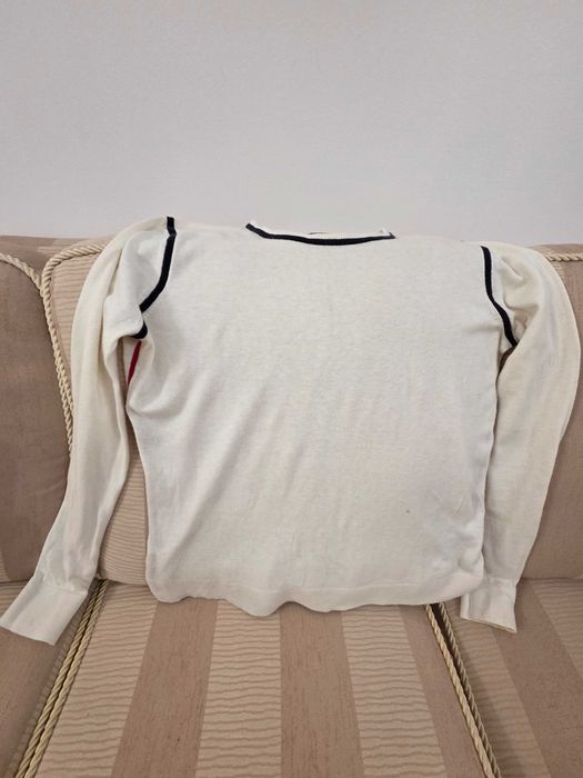 Pulover  Tommy Hilfiger pentru femei, amestec bumbac si casmir,  alb