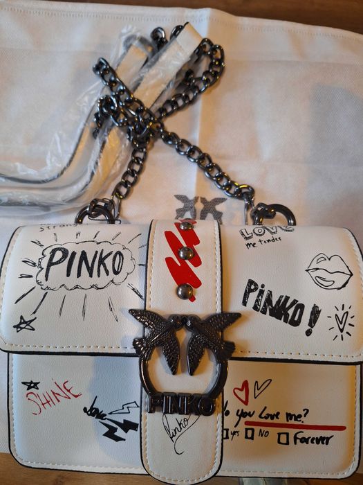 Чанта пинко бяла от еко кожа