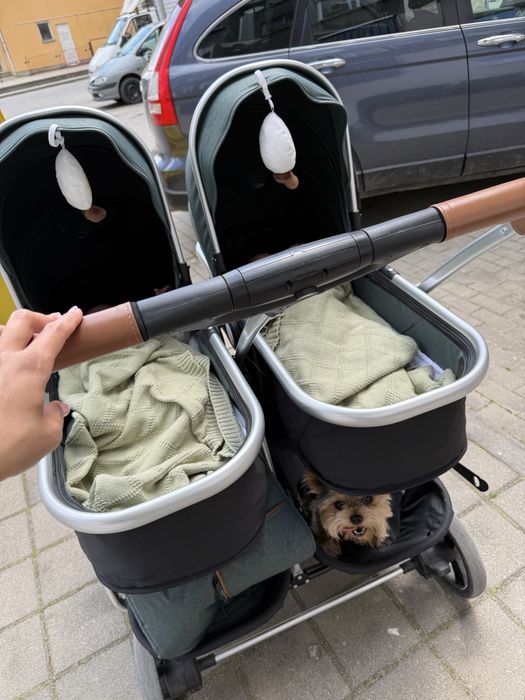Двойна бебешка количка Chipolino Duo Smart – цвят босилек, като нова