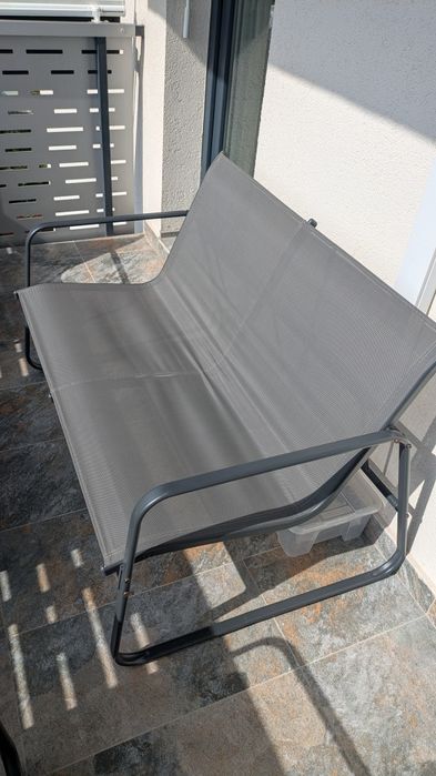 Set mobilier balcon ,2 fotolii (scaune) bancuta & masa sticla