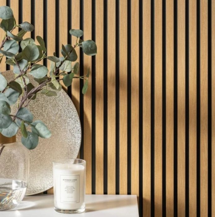 Riflaj decorativ adeziv 60x120 CM aspect natural PVC si EVA pentru perete