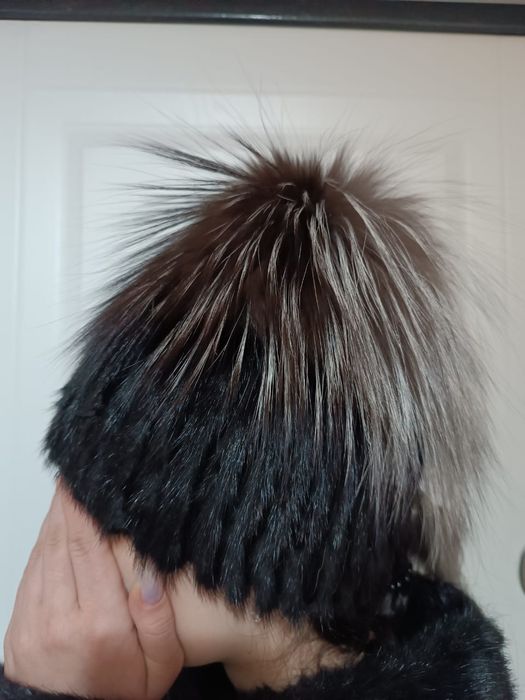 Шапка норка с чернобуркой!