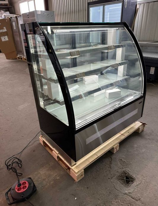 Vitrina Frigorifica pentru Prajituri/ Curbat/ Malmo INOX 150cm / NOU