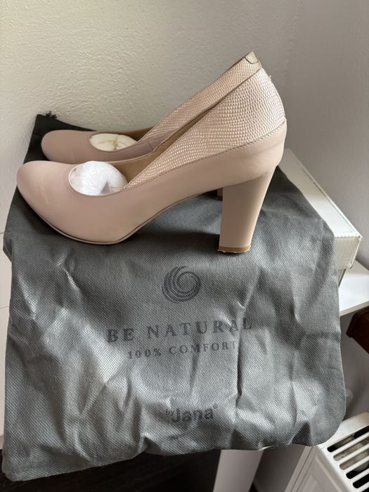 Pantofi eleganti din piele, culoare nud